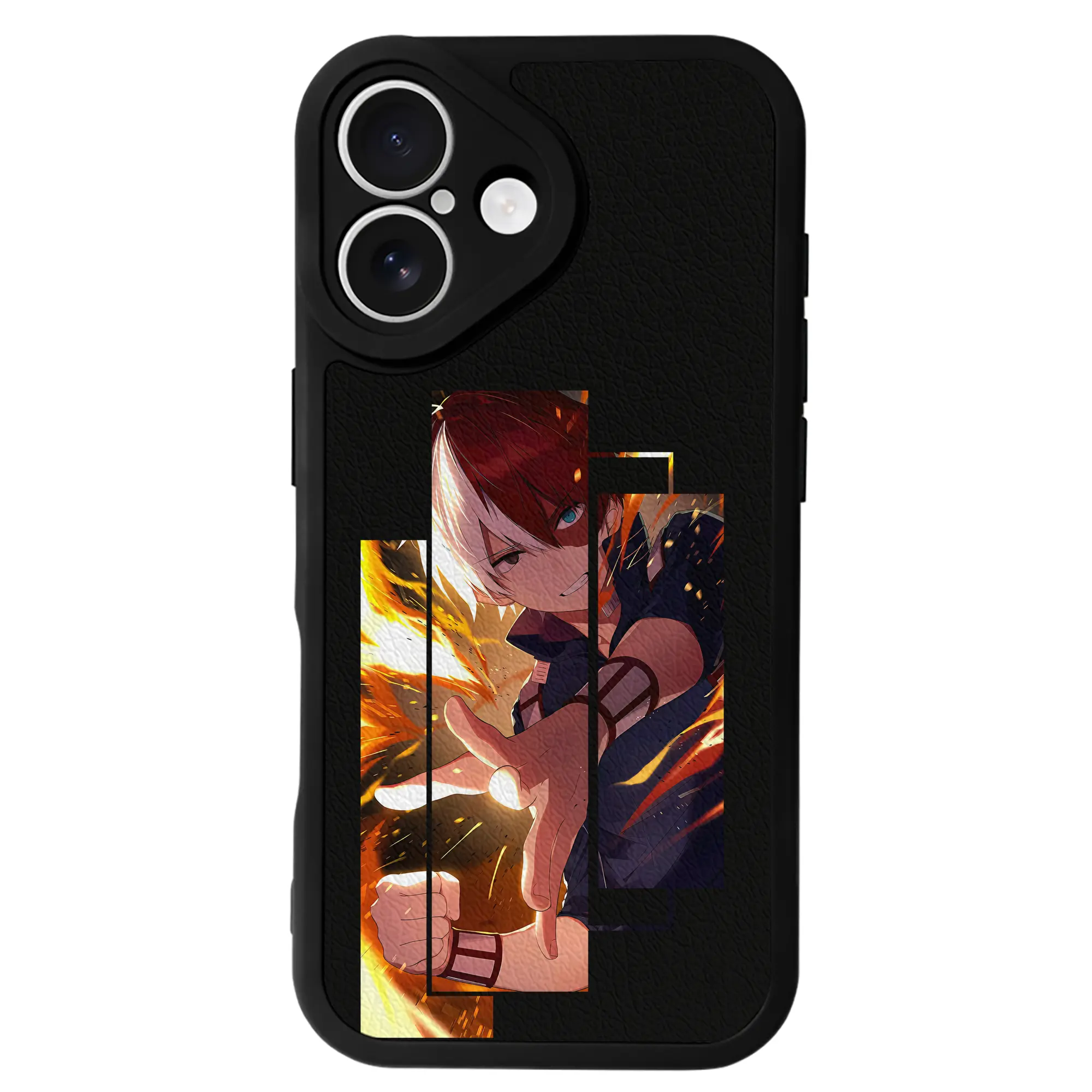 僕のヒーローアカデミア グッズ,轟焦凍 - IPhone 16シリーズ対応 ・ シリコンスマホケース ・ レザー調 ・ 高精度フィット ・ 耐衝撃 ・ ワイヤレス充電対応 ・ 精密カット